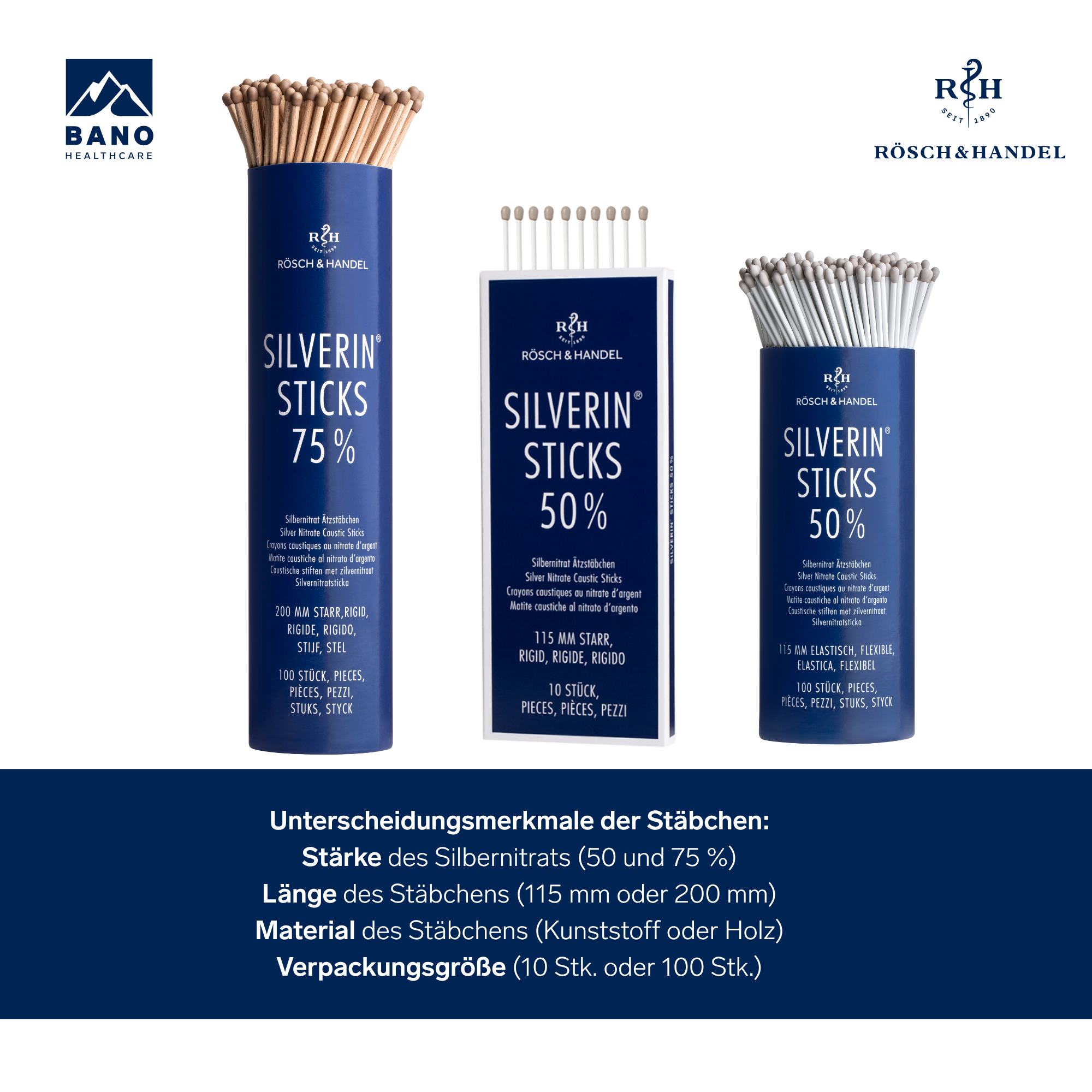 SILVERIN STICKS 50% with silver nitrate